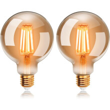 Ampoules LED globe Edison G95 vintage à économie d'énergie, design élégant, non dimmables, sans scintillement, 4 W, blanc chaud 2200 K,
