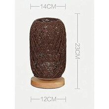 Rattan Table Lamp, Scratch-Proof Wooden Base For Personalized Decoration In Bedrooms Living Rooms Cafes Bars With Dimmable Led Lamp And USB Interface