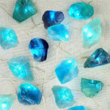 Healing Cluster Lit Crystal Decorative Lights, Natural Fluorite String Lights With Multi-Function Remote, Untreated Directly From Mine, Safe And