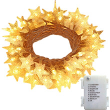 Guirlande lumineuse Twinkling Magic, 4 m (13,2 pi), 40 LED, à piles, blanc chaud, 8 modes d'éclairage enchanteurs, idéale pour Noël, les fêtes