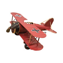 Airplanes Hanging Ornament Metal Iron Aircraft Biplane-L Red