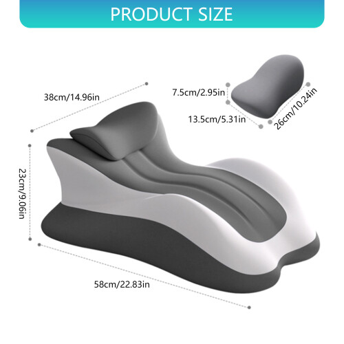 Orthopaedic Outline Body Pillow Ventilated Polyester Double Gray 2