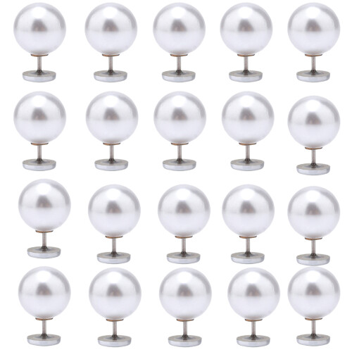 Broche de perles en alliage de plastique pour la-Blanc