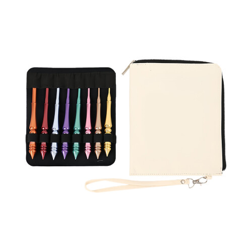 Crochet ergonomique en alliage d'aluminium, 8 pièces,