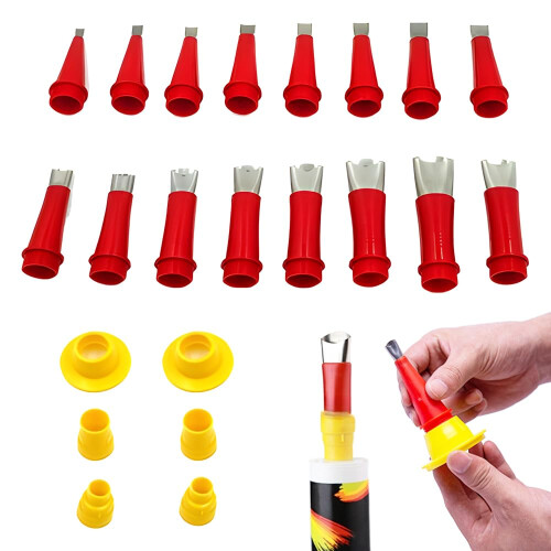 Universal Integrated Rubber Nozzle Tool Kit, Silicone Tips, Various Sizes (19)