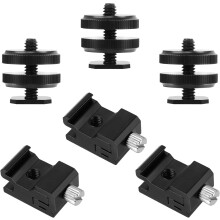 Set of 3 Hot Shoe Adapters with 1/4 Inch Screw for Flash, DSLR, LED Light