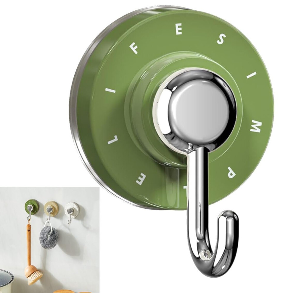 Robust Suction Cup Hooks Â Strong, Durable Magnetic Wall Hooks For Bathroom, Kitchen, Wall, Glass, Tiles, Easy Installation, Green, 1 Piece 9365049909341