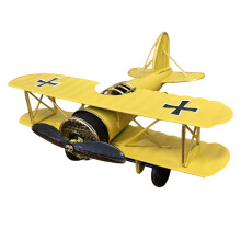 Metall Eisen Doppeldecker Flugzeug Flugzeug Modell Hängen-L Gelb