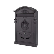 Letterbox, Villa Letterbox in European Style, Wall Mounted, Wrought Iron Letterbox with Lock, Letterbox, Retro, Creative, SeeThrough Letterbox