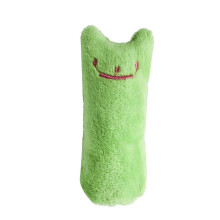 Teeth grinding catnip toy, funny interactive plush cat toy, pet kitten chew vocal toy, claw thumb biting cat mint (small green)