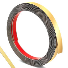 Metallized Mouldings Self Adhesive Mirror Like Finish Stainless Steel Gold 0.39inch * 16.4ft