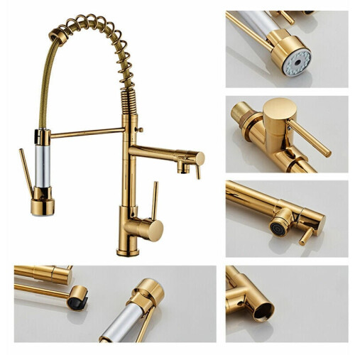 Chic Kitchen Faucet with Stainless Steel Spring, Solid Brass Structure Ensures Longevity And Style 1