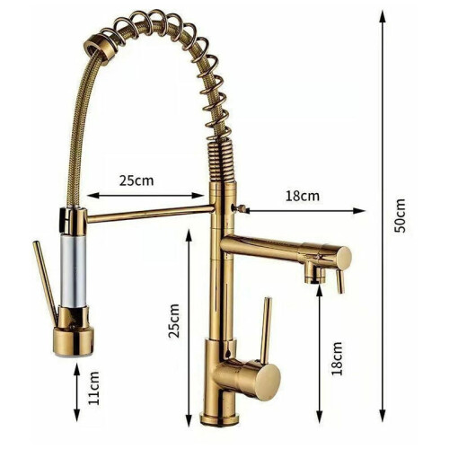 Chic Kitchen Faucet with Stainless Steel Spring, Solid Brass Structure Ensures Longevity And Style 2