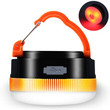 Lanterne de camping rechargeable avec base magnétique, lampe de tente portable, fonction batterie externe 1600 mAh, étanche, plusieurs modes