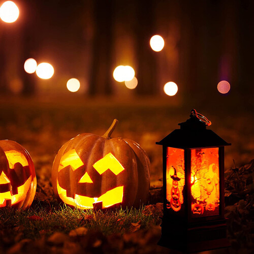 Χιονόμπαλα για το Halloween με τρομακτικούς ήχους μάγισσας, λειτουργία διπλού 2