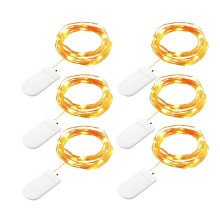 Guirlande lumineuse LED à piles, lot de 8, 1,2 m, 24 LED blanc froid, flexible et résistante, idéale pour Noël, la décoration DIY, les fêtes et
