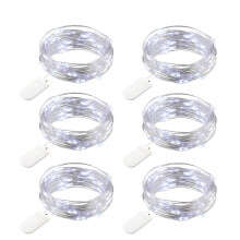String Lights, Cool White Battery Operated Fairy Lights For Party Dinner Table, Waterproof Outdoor Decoration (1.2M, 24 Led)