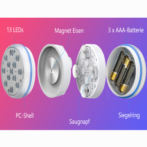 Timer Function Integrated Rechargeable Submersible Lights, Bright Led Light Source for Aquarium, Pool Decoration with Suction Cups - 1 Pack 1