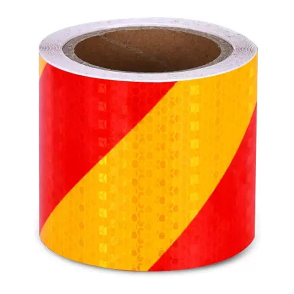 Waterproof Reflective Safety Tape 10Cm X 10M Visibility For Trucks Trailers Floor Red/Yellow 9189345049897