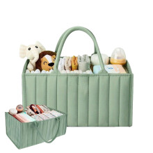 Diaper organizer, Baby Diaper Caddy Baby shower baskets, Foldable lightweight handle secure waterproof storage for mom kids girls