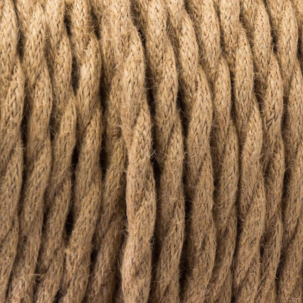2 Core Twisted Fabric Coated Electrical Cable 10M 2 Conductor Lamp Cable Modern Fabric Coated Cord For Pendant Lights Industrial Diy Project (Hemp) 9412369155108