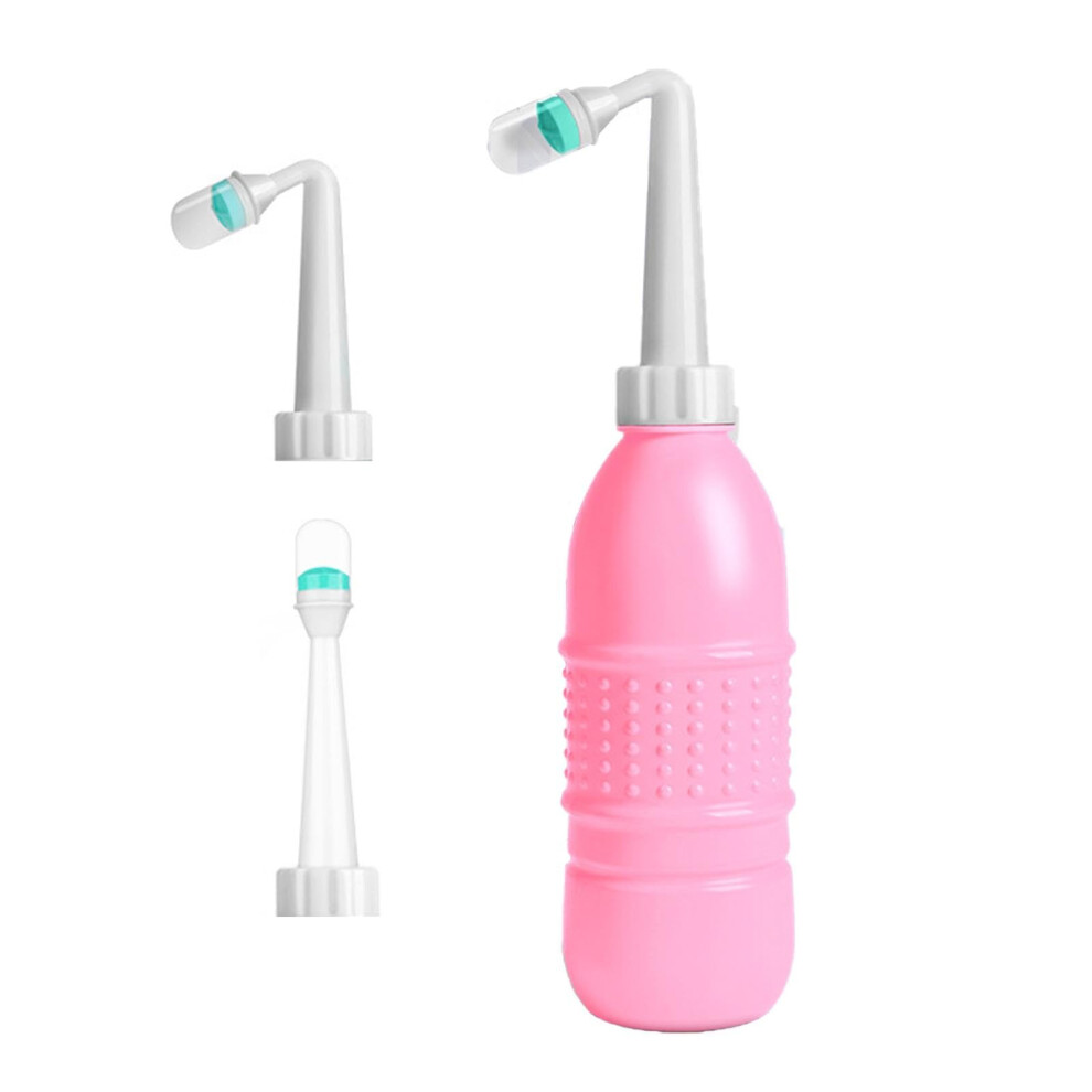 Pink Feminine Hygiene Bottle, Reusable Vaginal Cleansing Container, Douche Cleaning System