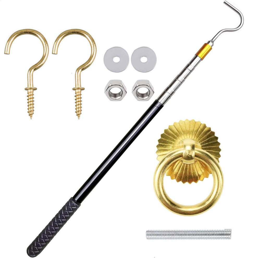 Loft Ladder Pull System Kit, Loft Pull System, Hooks, Extension Pole 9365049911641