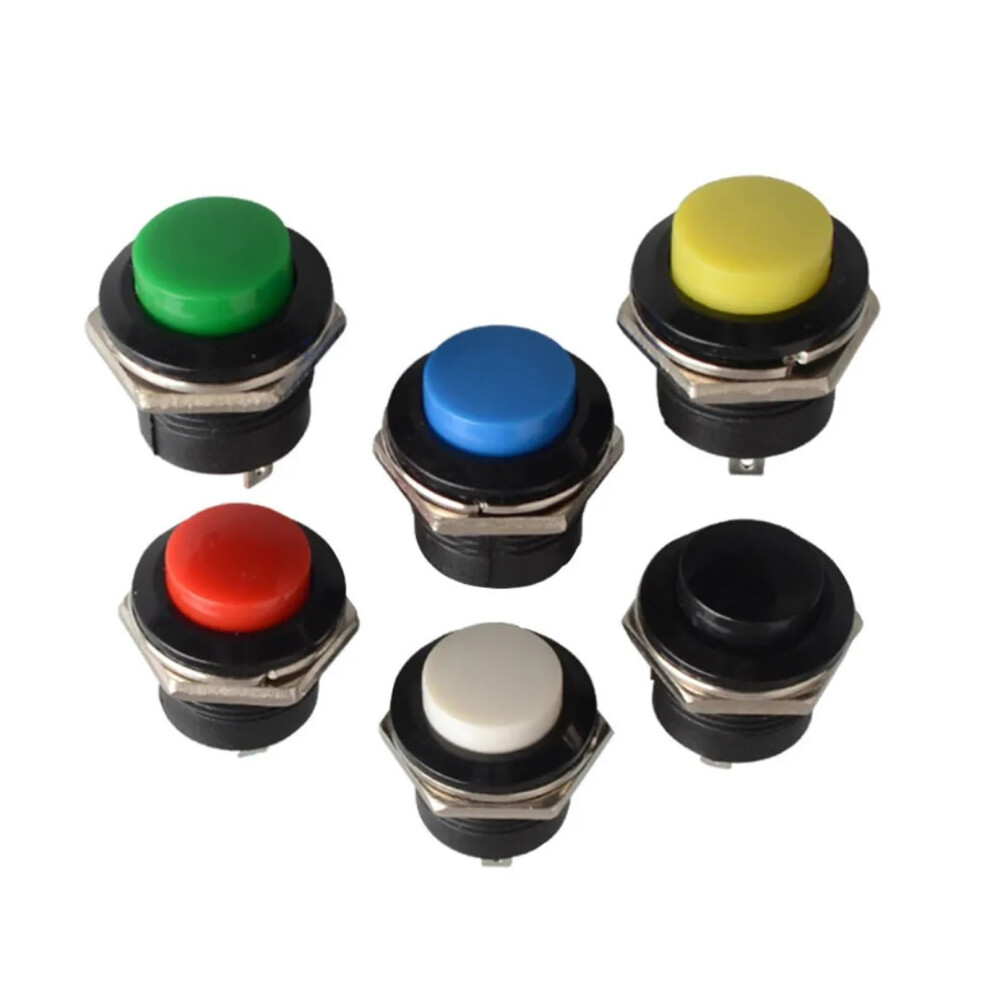 10Pcs 16Mm Momentary Push Button Switch R13-507 6A/125Vac 3A/250Vac Gold Round Switches For Diy Projects 9189345050633