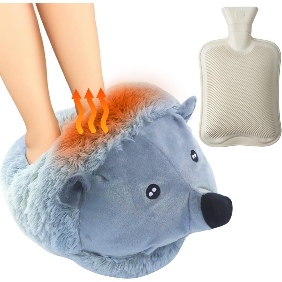 Mdsrjone Blue (Blue) Lkh Feet Warmers Hot Water Bottle With Faux Fur Cover 2L Hot Water Foot Warmers For Women Men Heated Foot Muffs Super So
