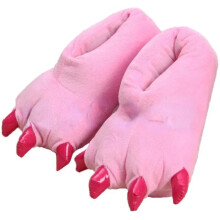 (Pink, Size S Kids 2-5Years) Tiger Animal Paw Slippers For Boy Girl Unisex Kids Cute Monster Claw Slippers Cartoon Soft Plush Warm Home Slippers Chil