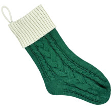 Spacious Christmas Stocking Knitted Polyester-Apricot green
