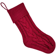 Übergroße gestrickte Weihnachtssocke, saisonale Verzierung,-Rot