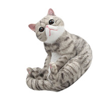 PVC Cats Sculpture Realistic Animal Decors Miniature-Style D