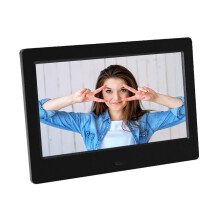 7 Inch LED Digital Photo Frame with IPS Full View Screen, 800x480 Resolution, Music and Video Playback, Black