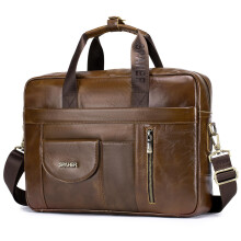 15.6 Inch Laptop Briefcase for Men, Business Messenger Bag, Leather Work Shoulder Bag, 15.6 Inches393Brown, Gift for Men