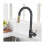 Luxurious Black And Gold Kitchen Faucet, Solid Stainless Steel Construction With Pull Down Sprayer For Modern Kitchens 1