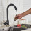 Luxurious Black And Gold Kitchen Faucet, Solid Stainless Steel Construction With Pull Down Sprayer For Modern Kitchens 4