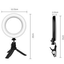 Ring Light ajustável para videoconferências, com design de clipe para iluminação suave, 5 temperaturas de cor, modos de luz reguláveis e fáceis