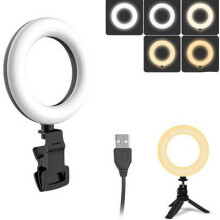 Anello luminoso per videoconferenze facile da configurare, luminosità regolabile con design a clip per un'illuminazione soffusa, portatile e