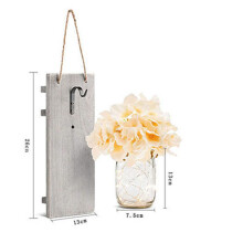 Vintage Mason Jar Sconces, Farmhouse Wall Decor with Remote Control, LED Fairy Lights and Multicolor Hydrangea Flowers for Bedroom Wall Decoration,