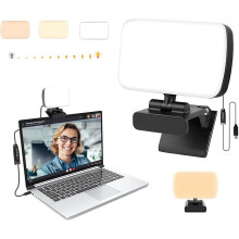 Professional Edge Illumination Lamp, Rechargeable Battery for Multi-scene Application, Adjustable Brightness for Video Conferencing, Video Zoom Calls