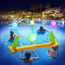 Leuchtende Partydekoration, aufblasbarer LED-Strandball mit wiederaufladbarer LED-Kugel, ideal für Strand- und Poolpartys im Freien (16