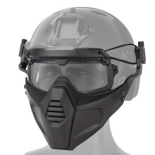 Airsoft Paintball Half Face Protection Goggles Set for Fast Helmet - Black Tactical Safety Glasses with UV Protection