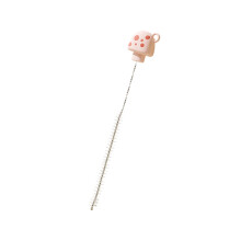 Flaschenbürste mit Pilzmotiv, langer Griff, Schrubber-Rosa Pilze
