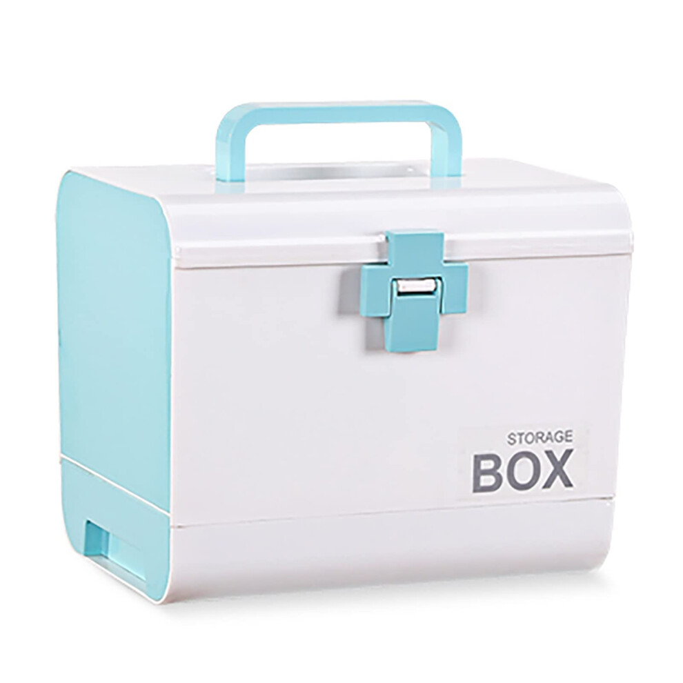 Blue Family Medicine Cabinet Largecapacity Multilayer Storage Box Portable Medical First Aid Kit With Handle