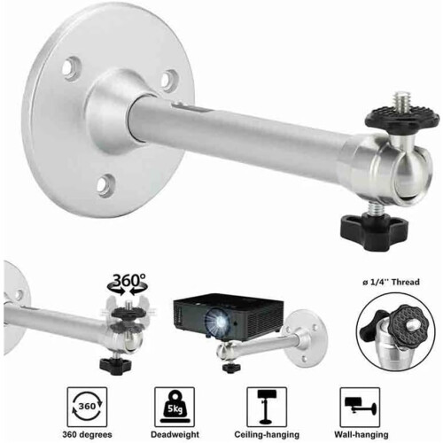 Portable Projector Stand Mini Projector Wall Mount Adjustable Ceiling Bracket Holder Small DV Security Camera Compatible 1