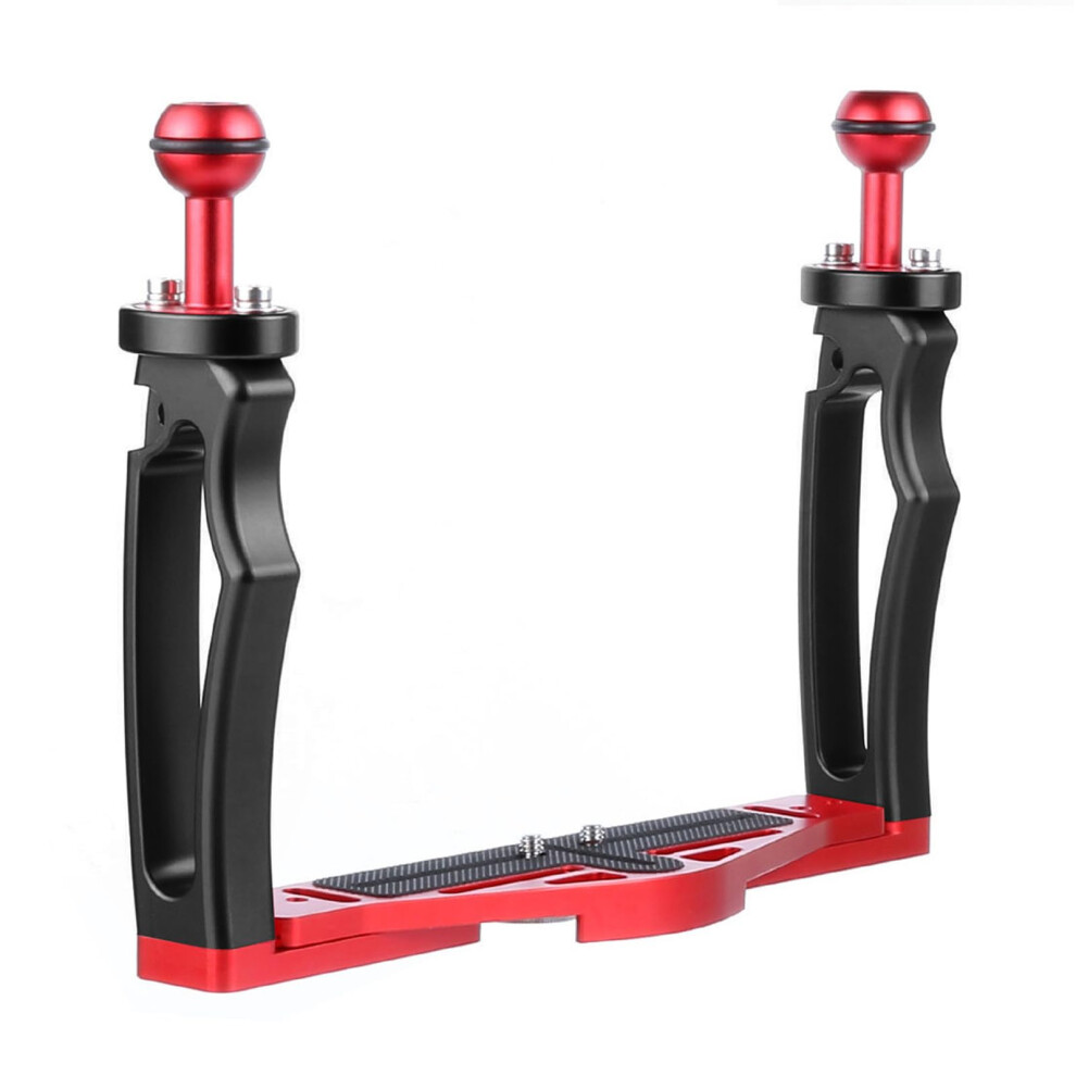 Underwater Camera Mount, Dualhand Slr Diving Photography Bracket, Adjustable ( And Black) / Red/Black 9412369159748