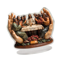 Elegant Laatste Avondmaal Acrylsculptuur Religieus-Chocolade