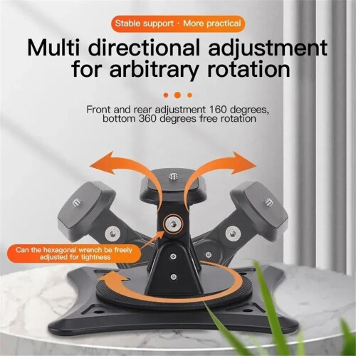 Projector Gimbal Bracket Desktop Or Wall Mount Lifting Bracket 360 Degree Rotating Portable Black 1