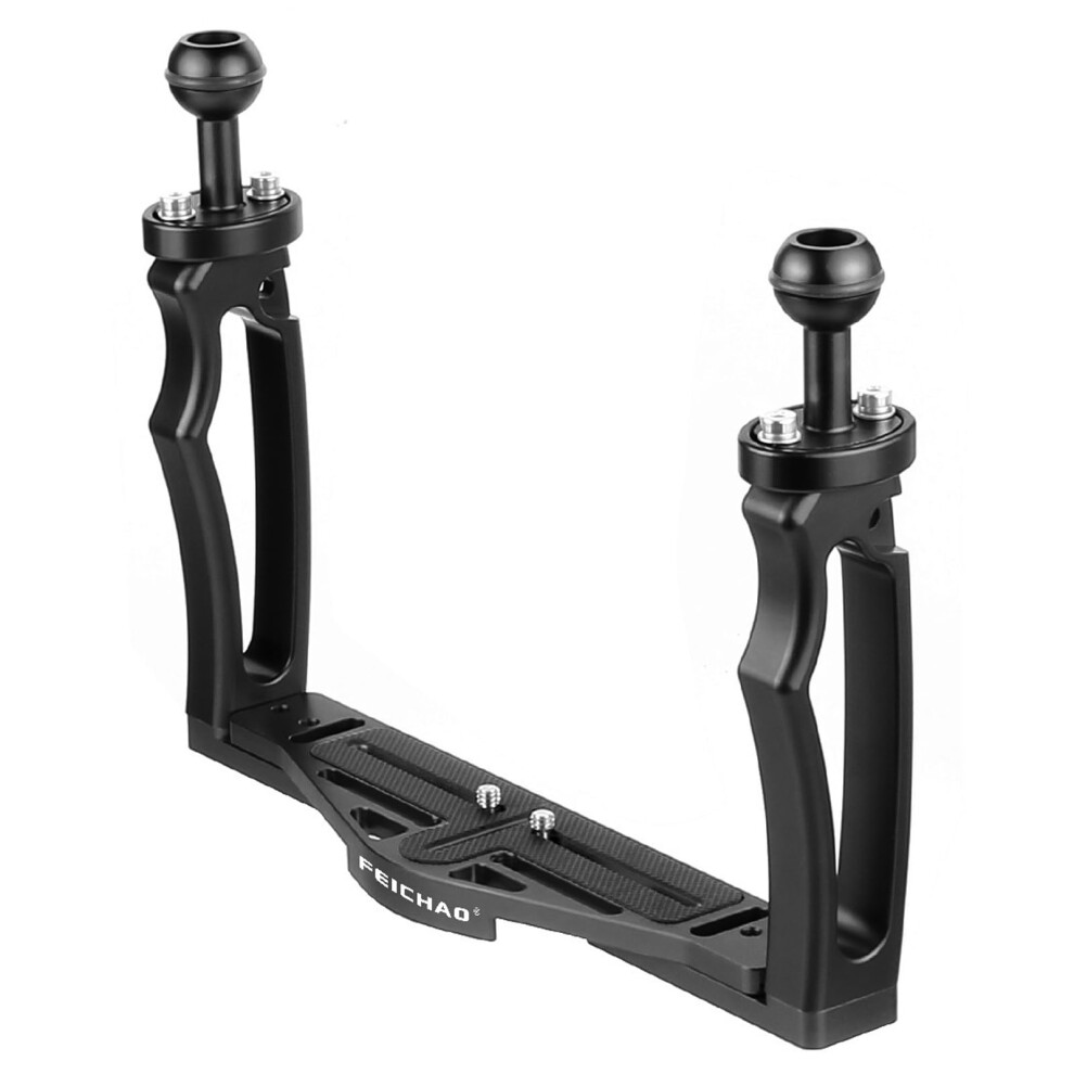 Underwater Camera Mount, Dualhand Slr Diving Photography Bracket, Adjustable (Black) Black 9412369159779